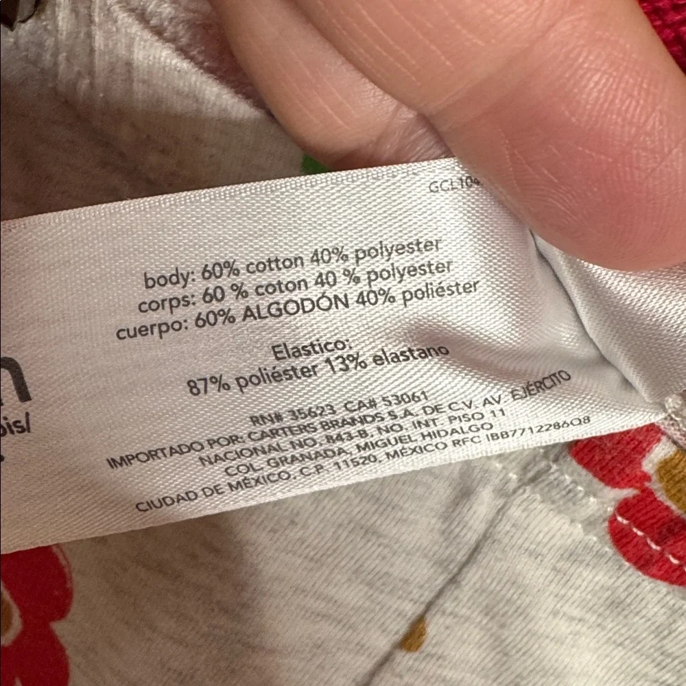 Old Navy Red Cable Knit Sweater & Carter’s Floral Leggings Set 18 Mths (12–18M)